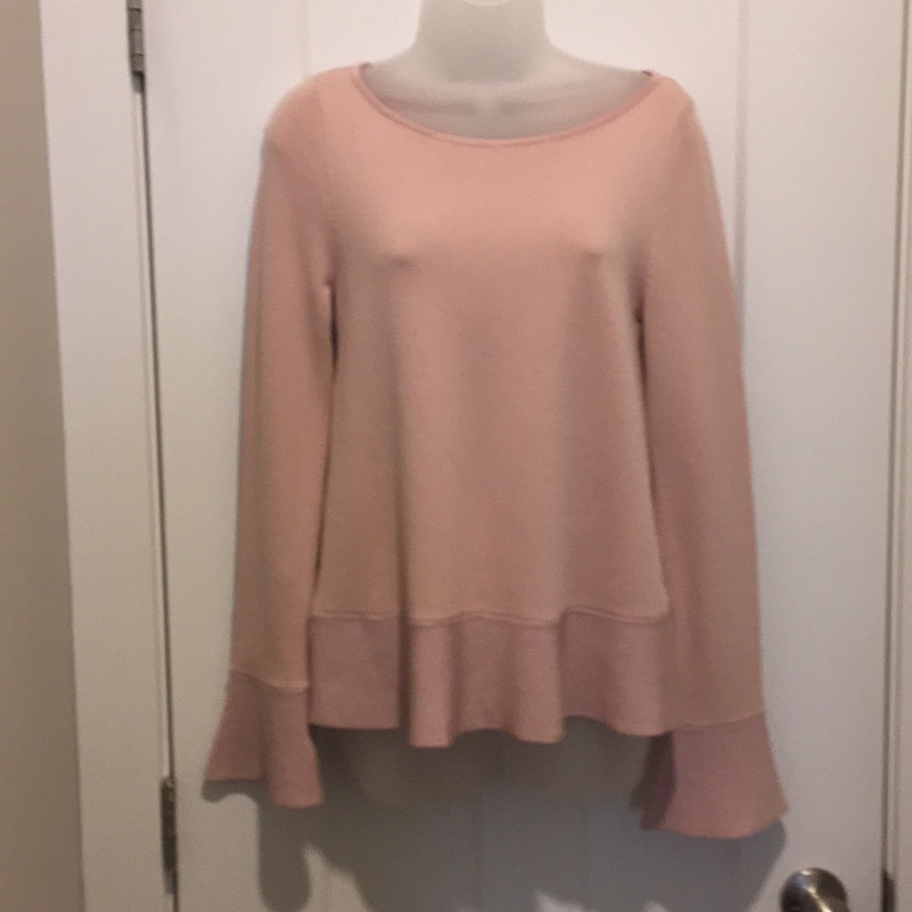 Bell Sleeve Blush   Sweater ,size-XS, flare sleeve bottom